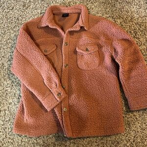 32 Degrees Heat Women's Sherpa Cozy Shirt Jacket, burnt orange (XL/XXL)